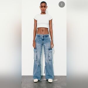 Women's Blue Cargo Jeans